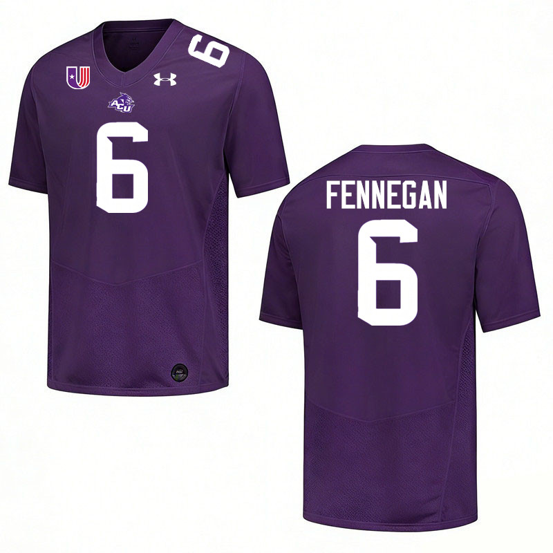 Abilene Christian Wildcats #6 Cade Fennegan College Football Jerseys,Uniforms Stitched-Purple